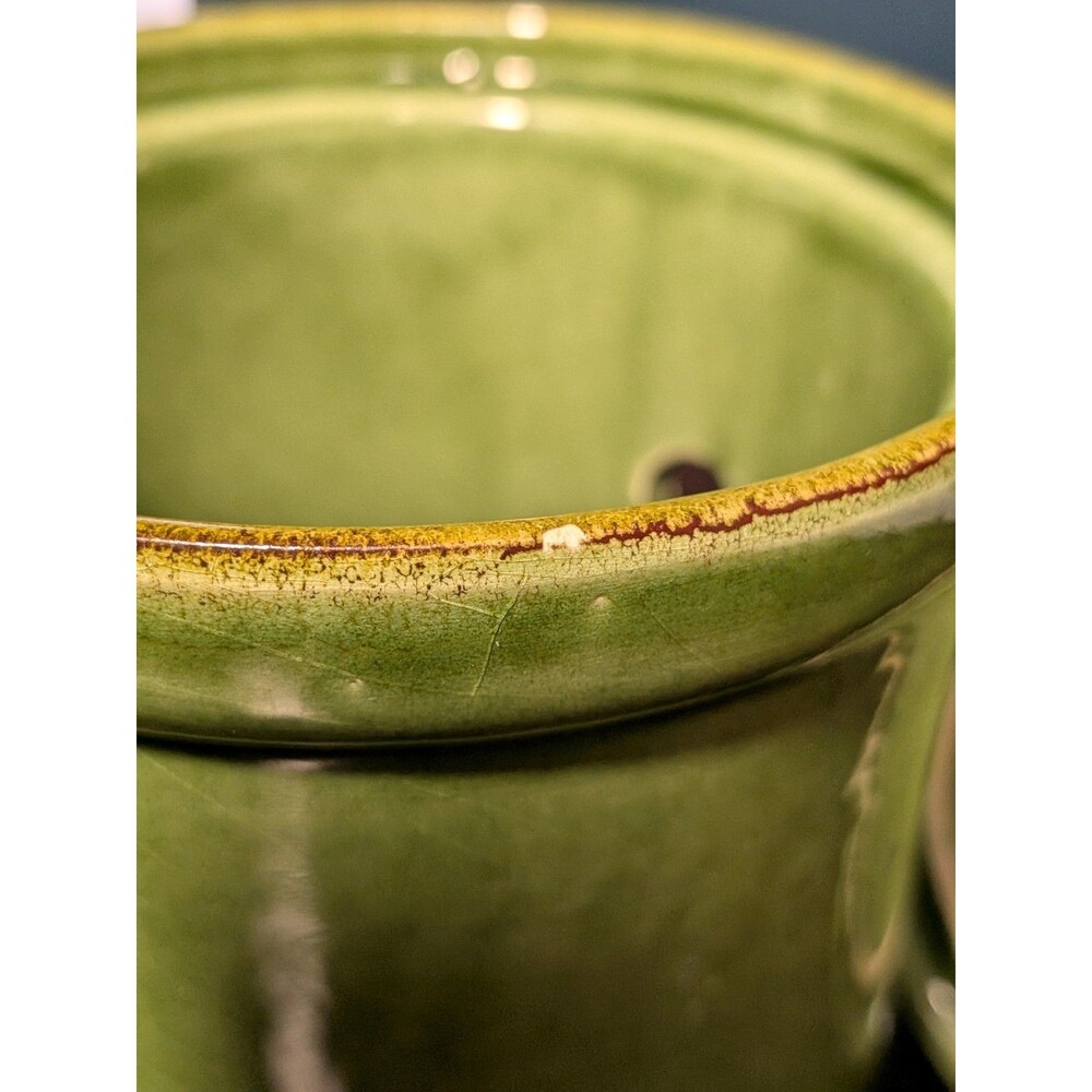 Vintage Sur La Table Garlic Aglio Canister Holder 6" Ceramic Pottery Italy Green - Picture 6 of 8